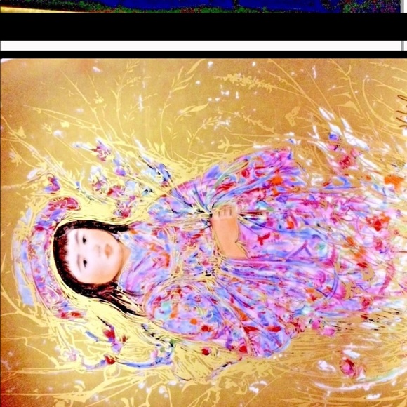 New Edna Hibel Plate TAKARA Arte Ovale 24k G 77 - Picture 3 of 16